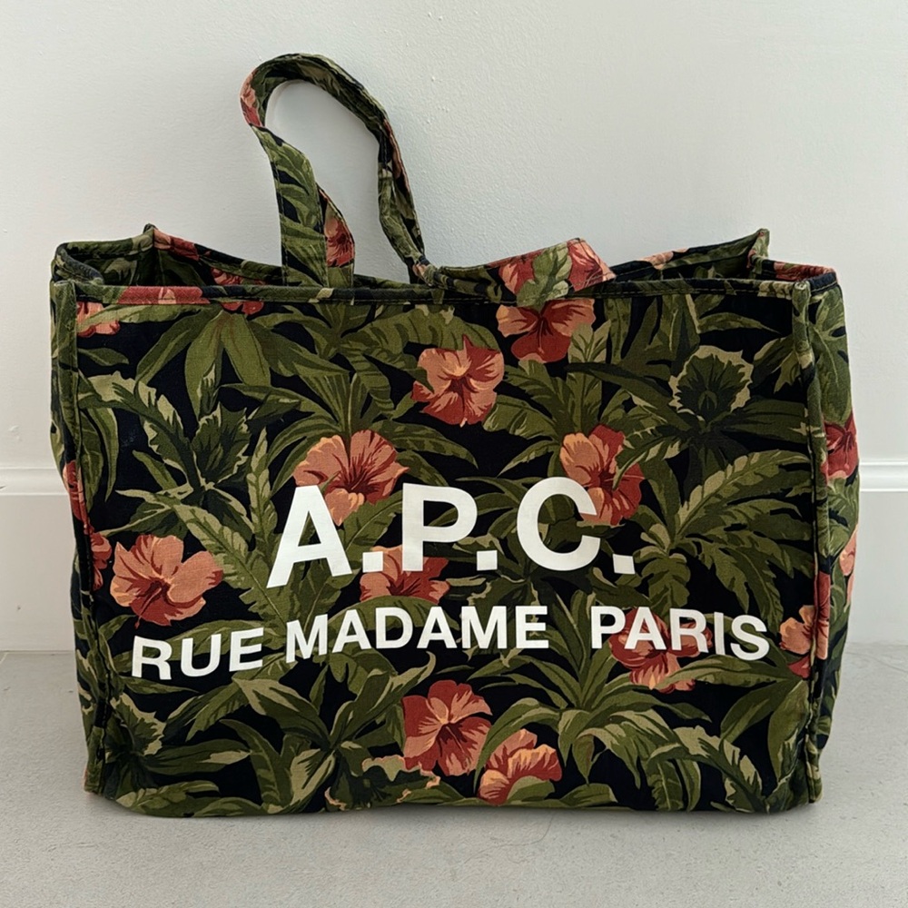 A.P.C. Floral Tote Bag - Green and Pink
